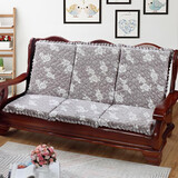 花语缤纷 加厚防滑沙发坐垫 红木实木沙发垫 长椅垫可拆洗带靠背 灰玫瑰 50*45*高度60(高密度海绵)