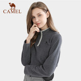 骆驼户外抓绒衣秋冬立领套头保暖情侣抓绒衣 A0W1VOV103，花灰，女 XL 