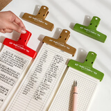三年二班 多功能磁性长条夹手账夹 特大号磁吸固定器燕尾夹省力无痕便签夹夹子文具 三个装（绿红棕）