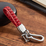 迪加伦 高档 汽车钥匙扣 手编织绳真皮 时尚情侣 车用钥匙链 钥匙挂件 男士女 改装 汽车用品 红色 大众车标 新帕萨特迈腾速腾朗逸凌渡高尔夫7途观L
