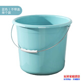 BAIWEN家用塑料水桶带盖塑料桶儿童小水桶盆桶美术画画水桶户外装水桶 1个30#25L无盖蓝色36*32CM