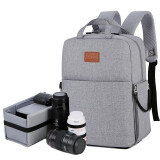 火柴人 MatchstickMen FC-8801浅灰色相机包 休闲双肩包 时尚多功能包 笔记本商务背包 男女双肩摄影包