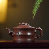 库存处理一九六八年顾景舟老一厂纯手工宜兴正品紫砂壶茶具套装 周桂珍竹节壶 300ml