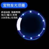 宠星记 狗狗发光项圈 宠物狗LED灯项圈 USB充电 夜间发光遛狗项圈 金毛 蓝色 颈围25-70cm（可裁剪）