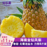 好乐果海南金钻凤梨新鲜水果 海南直发手撕菠萝生鲜 商超品质净重4.5斤（约2-3个）