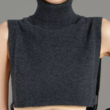畅印秋冬假领子女毛衣针织套头假高领围巾假衣领毛线围脖装饰披肩脖套 高领深灰色