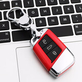 迪加伦大众新帕萨特钥匙壳 迈腾B8 大众CC蔚揽汽车钥匙套包扣男士女改装 钥匙壳(红色)+大众钥匙扣 大众一键启动钥匙专用