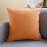 安茹刘朝 素色棉麻加厚正方形靠枕纯色家用沙发靠垫亚麻棉麻大抱枕客厅汽车靠背枕垫可拆洗不掉色 橘黄色（素色亚麻） 40cm*40cm枕套+枕芯