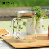 EILONG宜龙茶觉360创意茶具耐熱玻璃茶壶茶杯马克杯过滤泡茶壶玻璃壶 米黄色 650ml