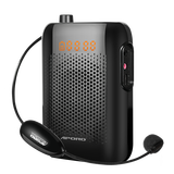 aporo 阿波罗20W大功率小蜜蜂扩音器教师专用迷你UHF无线上课宝蓝牙喇叭老师教学讲课用耳麦话筒 黑色-2.4G无线版