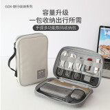 GOX数码收纳包数据线收纳数码包充电器耳机移动电源旅行收纳袋收纳包 灰色 大号