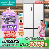 海信（Hisense）500小魔方1.0全嵌入式冰箱四开门60cm零嵌平嵌十字一级能效双变频以旧换新BCD-500WMK1PU冠军冰箱