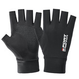 领迷风大码防晒手套男夏天半截薄款防滑冰丝登山健身速干送外卖开车漏手指二指路亚钓鱼半指夏季骑行 半指黑色