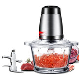 正檀破碎机电动铰馅机交肉馅机绞肉机家用铰肉绞肉机家用电动不锈钢搅 绞肉破碎机-玻璃碗