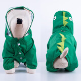 宠哆哆 小型狗狗雨衣 泰迪柯基雨衣小狗比熊雪纳瑞雨衣雨披四脚全包中型 绿色萌恐龙 XL 【建议12-18斤】