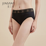 金三塔商场同款金三塔女式内裤100%桑蚕丝真丝高腰三角内裤NZF9A209 黑色 1条 L
