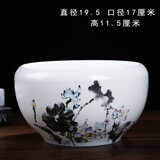 源老舍碗莲盆荷花缸景德镇经典专用水培花盆容器水养小金鱼无孔陶瓷家用 大号风姿绰约荷花缸