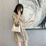 AHKA小香风甜美polo连衣裙年夏季新款设计感收腰显瘦气质裙子女 图片色【收藏关注优先发货】 M 90-105斤