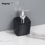 大业·美家酒店洗手液瓶子按压瓶浴室液体空瓶子高档分装瓶大理石纹理皂液器 水墨黑（银头）400ml瓶