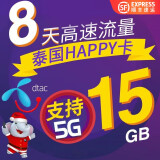 泰国电话卡happy卡无限4g/5g普吉岛清迈曼谷7/10天手机上网流量卡 7天15GB高速（商家自发）