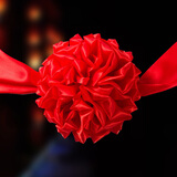 极度空间 大红花球结婚开业花球婚车头花装饰庆典剪彩揭幕红布婚庆用品