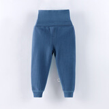 忻悦晴秋冬婴儿一体绒打底棉裤男女宝宝加厚秋裤中小儿童加绒高腰保暖裤 高腰保暖裤蓝色 90 cm