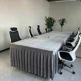 布将军 定制会议室桌布长方形加厚绒布台布商务办公展厅乒乓球台桌裙套 银灰色 定制专拍