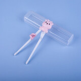 可淘气儿童筷子虎口训练筷2 3 4 6-12岁宝宝初学者练习筷幼儿练习餐具 粉色+收纳盒