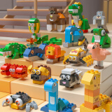 费乐（FEELO）大颗粒儿童拼装积木玩具兼容乐高节日礼物462粒动物派对1682