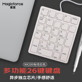 魔蛋（magicforce）数字小键盘 有线键盘电脑办公外接小键盘 兼容mac 银行证券小键盘 26键白色
