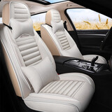 布兰特 汽车座套全包布艺座垫仿亚麻坐垫四季通用座椅套垫卡通座包五座 A31温馨米-豪华版