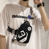 途客 小挎包男士胸包潮流ins日系个性时尚潮牌运动包男休闲迷你手机包 黑色【小熊猫】