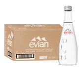 依云依云evian法国进口矿泉水玻璃瓶装饮用水纯净矿泉水整箱 依云330ml瓶*20玻璃瓶上海新日期