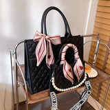 慕昂红色包包女情人节2026新款潮流质感婚包婚礼手提包结婚新娘包 黑色 大号