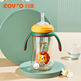 日康（rikang）吸管奶瓶 9个月+带重力球宽口奶瓶 PPSU带手柄300ml N1062 黄色