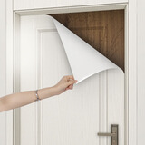 羊洋居门贴纸木门翻新自粘整张旧门改造加厚墙纸入户门房门改色木纹贴纸 纯白木纹90CM*2.1米-不透底色 1件贴1面【环保无甲醛】