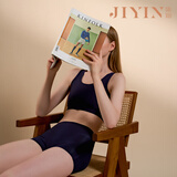 集姻集姻束胸衣裹胸运动内衣缩胸防下垂大胸显小学生套头款 宝石蓝 M