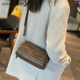 ANDSEEYOU品牌 斜挎包女 新款迷你小包法国小众包包女潮质感单肩小斜挎包包 巧克力1 牛皮