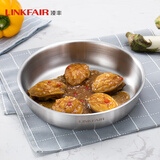 凌丰304不锈钢餐盘子菜碟家用菜盘家用圆盘加厚碟子骨碟菜盆 菜碟-内径22cm