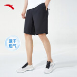 安踏短裤男梭织运动裤2023夏季速干裤休闲卫裤黑色五分裤跑步健身裤 质感通勤-基础黑5507-1 XL(男适合180)