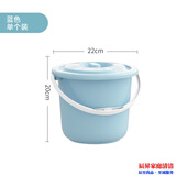BAIWEN家用塑料水桶带盖塑料桶儿童小水桶盆桶美术画画水桶户外装水桶 1个6#4L带盖蓝色22*20CM