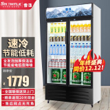 雪花 SNOWFLK展示柜冷藏大容量饮料柜冰柜商用保鲜超市玻璃门冰箱单门立式啤酒柜 688升双门直冷