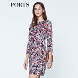 PORTS宝姿商场同款 春夏新品女装圆领花色印花修身连衣裙LN8D223HPP028 黑色印花 XS (2)