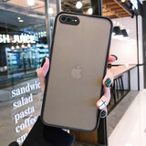 名樱 苹果8Plus手机壳iPhoneSE2保护套透明磨砂6SP撞色硅胶7P全包防摔ip6s网红男女 苹果7P/8Plus【经典黑】+钢化膜