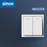 西蒙（SIMON）开关E3系列雅白色86型电源墙壁墙面插座面板套餐 二位双控开关