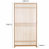 品生美 中式竹屏风酒店客厅玄关隔断现代简约家用实木茶室移动座屏日式 原竹色 100长A09款