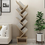 帅力书架 树形多层简易储物置物书架子136cm八层带格原色SL8119S