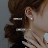 银奥925纯银耳夹女2025新款潮无耳洞耳环简约耳钉耳骨耳饰生日礼物女 星星耳夹搭配双层耳骨夹各一对