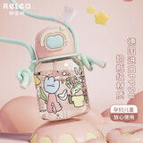 物生物（RELEA）儿童水杯夏季ppsu饮用水壶女大容量学生塑料杯成人孕妇吸管杯子 淘金粉【母婴级PPSU】 620ml