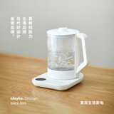 olayks立时梨花壶养生壶煮茶器迷你中药壶炖药壶办公室养生杯养生烧水壶恒温水壶小型烧水壶 陶白 1.5L 【316底盘】【14项菜单】 陶白